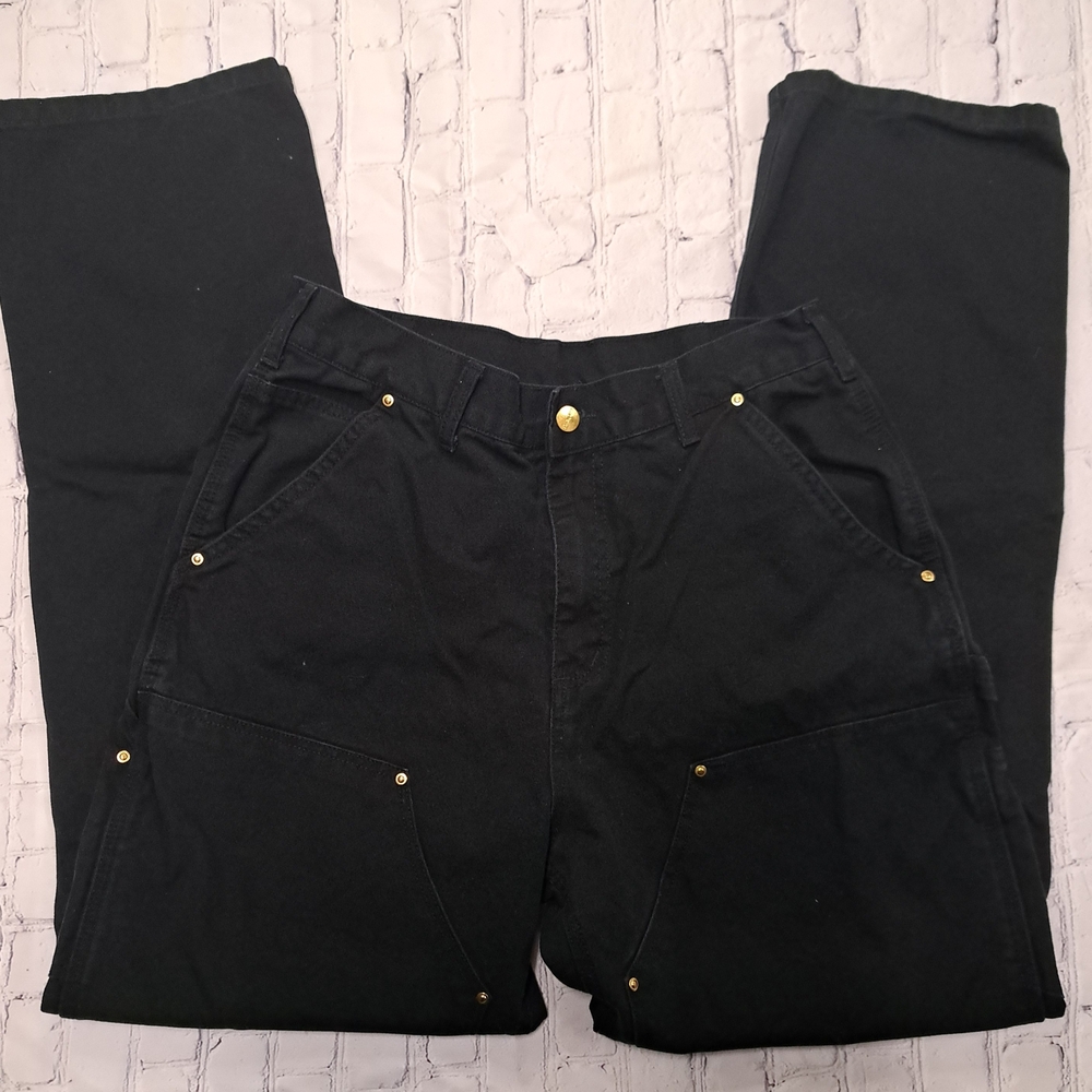 Vintage Carhartt Men's Firm Duck Double-Front Work Dungarees (model B01) in bl